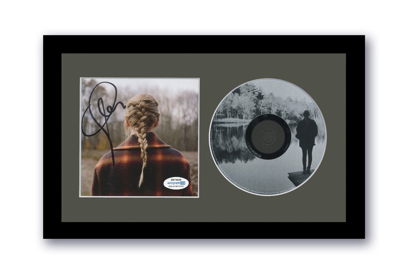 Taylor Swift Autographed Signed 7x12 Framed CD Evermore ACOA 11