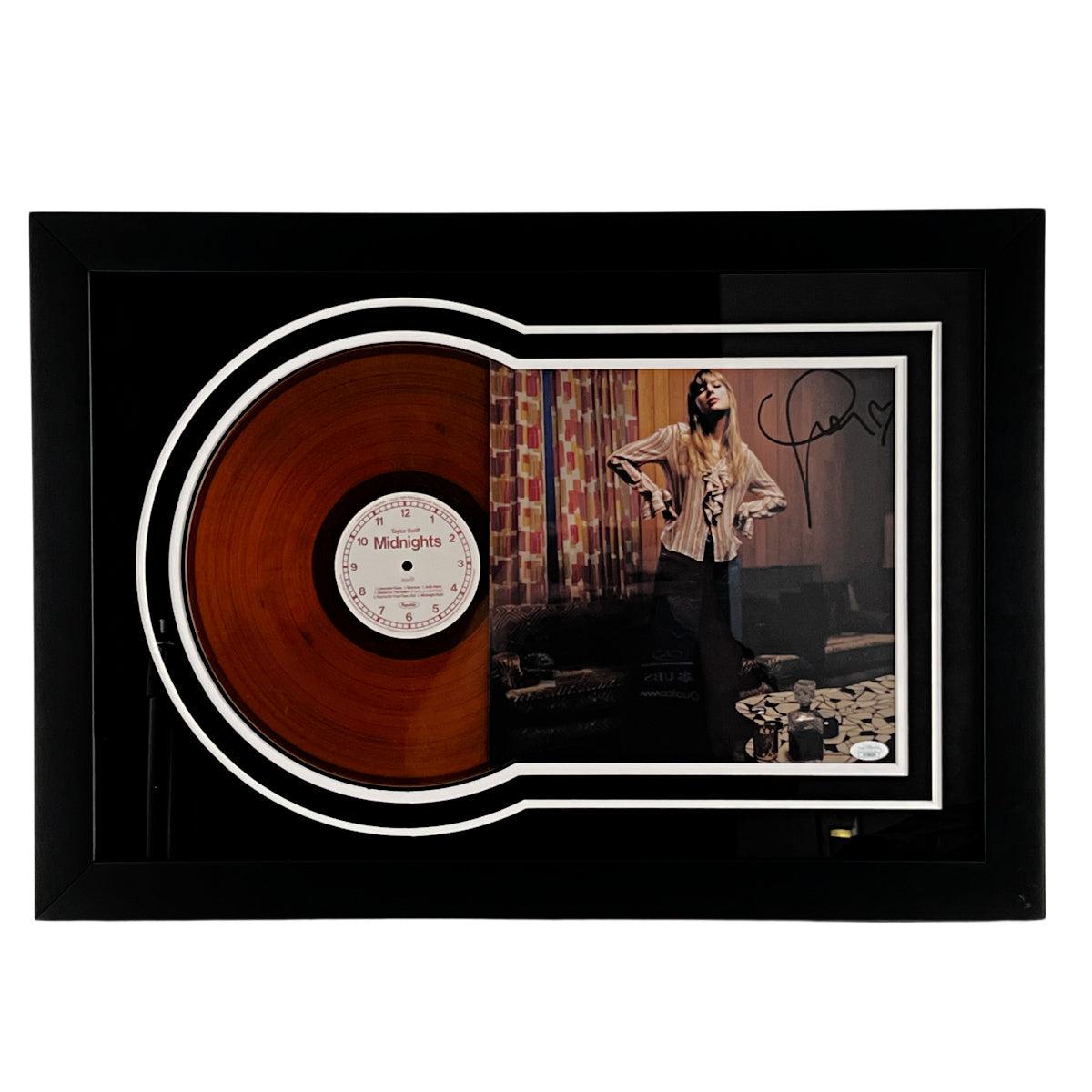 Taylor Swift Signed 12x12 Photo Framed Midnights Vinyl Autographed JSA COA #2