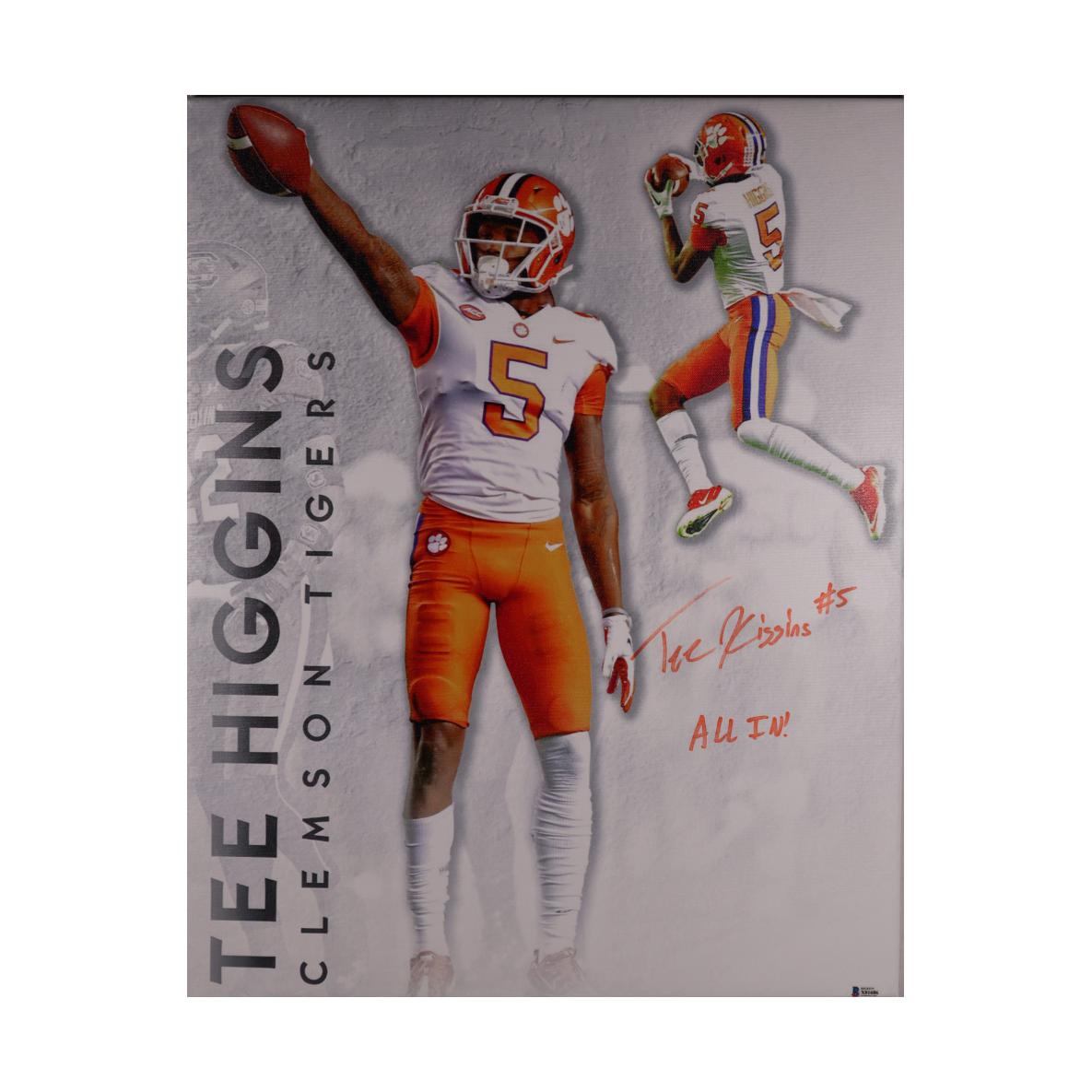 Tee Higgins Signed 20x24 Stretched Canvas Clemson Tigers Jags Autographed JSA 2