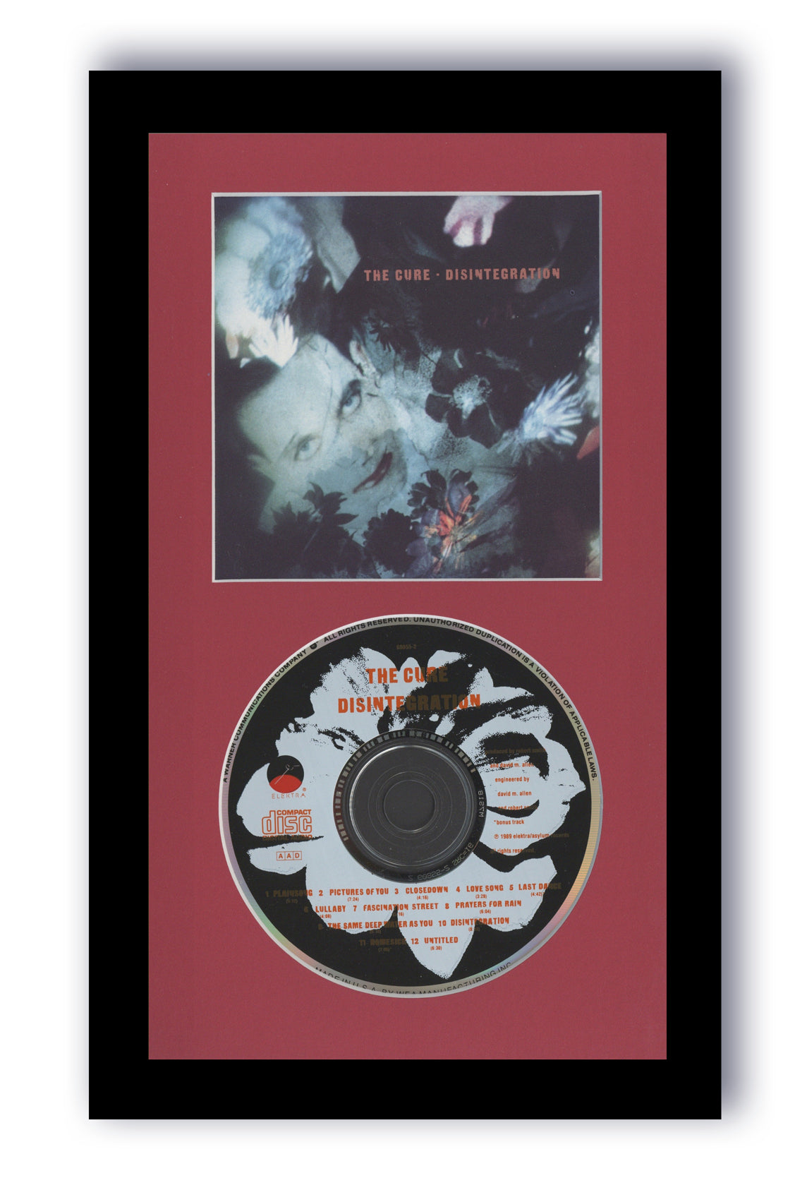 The Cure Custom Framed CD Art Disintegration Robert Smith 80s