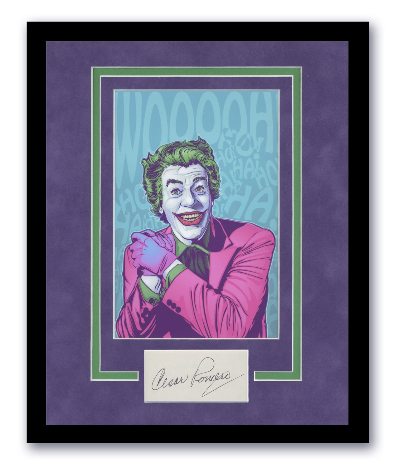 The Joker Cesar Romero Autographed Signed 11x14 Framed Photo Batman ACOA