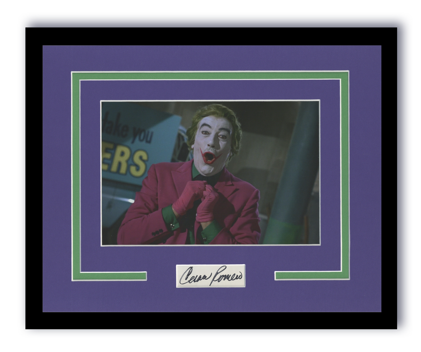 The Joker Cesar Romero Autographed Signed 11x14 Framed Photo Batman