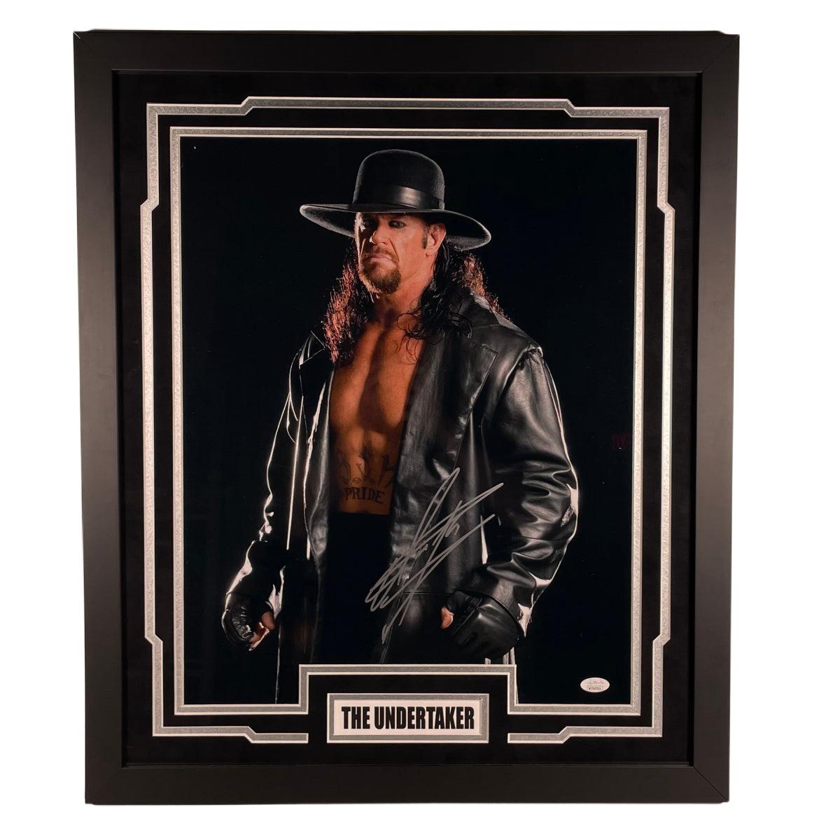 The Undertaker Signed 16x20 Photo Custom Framed WWE Legend Autographed JSA 2