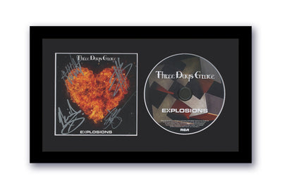 Three Days Grace Autographed Signed 7x12 Framed CD Explosions ACOA 2