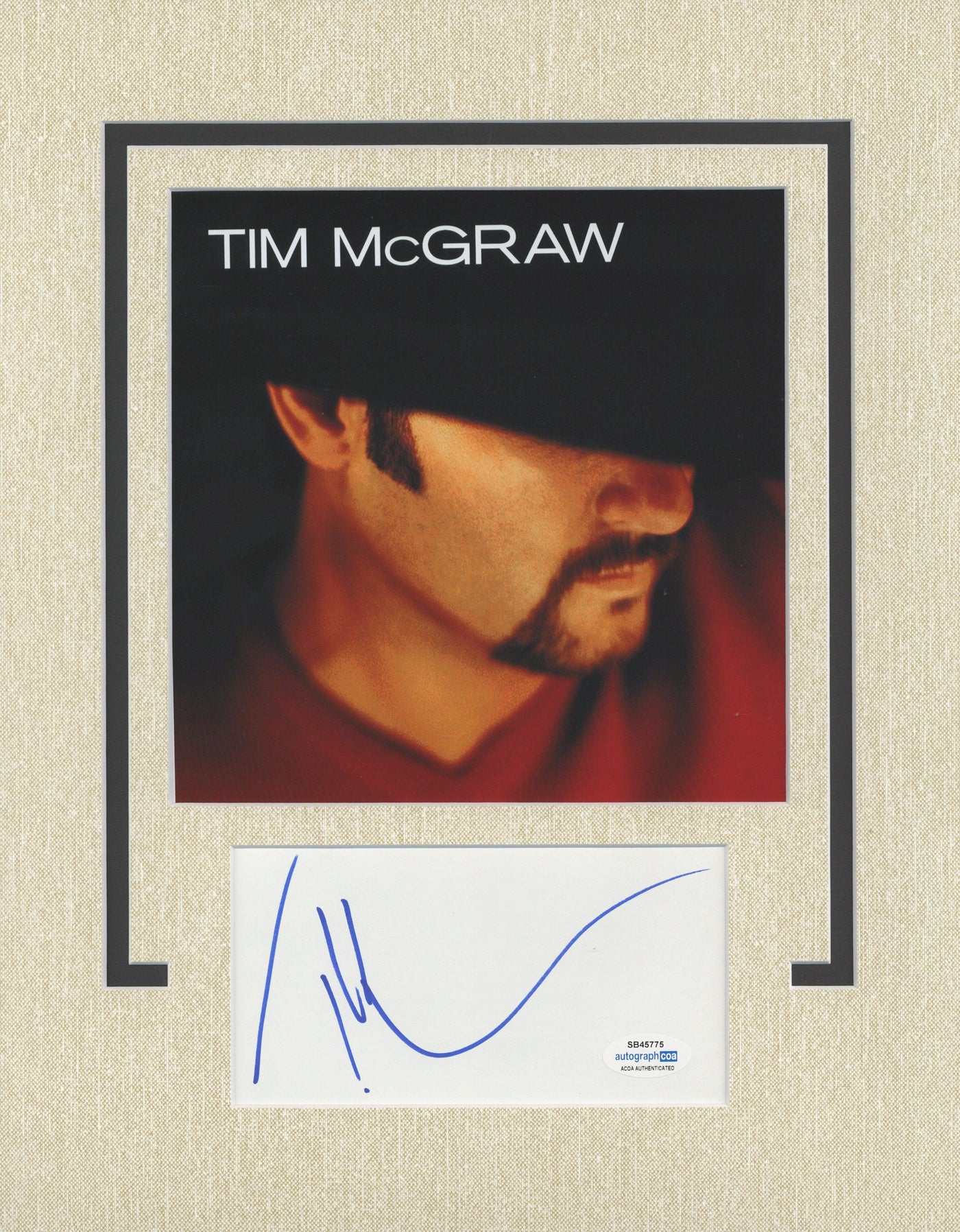 Tim McGraw Signed Cut 1883 Custom Framed ACOA