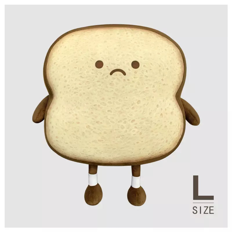 Toast Bread Plush Pillow-Plushie-Zobie Productions-Large-Burnt Unhappy-Zobie Productions