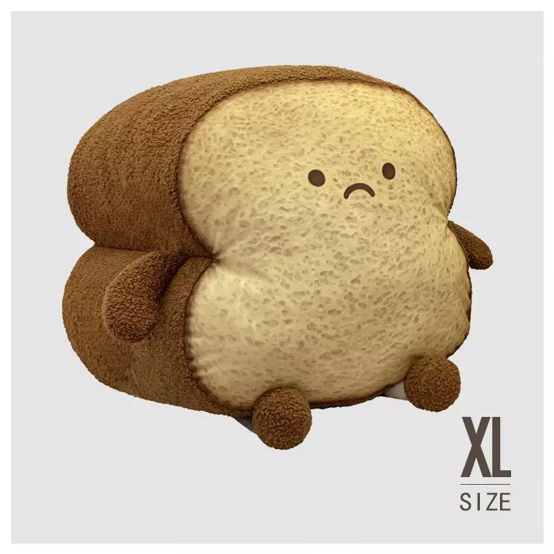 Toast Bread Plush Pillow-Plushie-Zobie Productions-XL-Burnt Unhappy-Zobie Productions