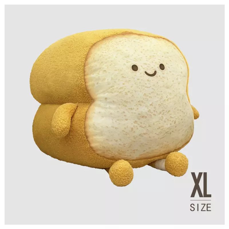 Toast Bread Plush Pillow-Plushie-Zobie Productions-Small-Roasted Golden Happy-Zobie Productions