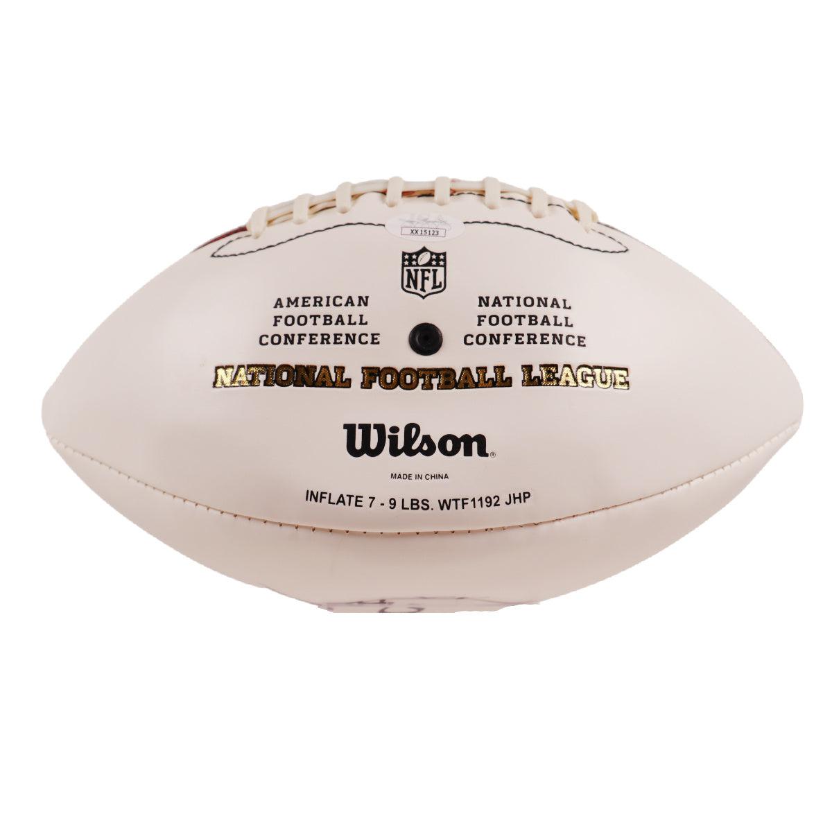 Tom Brady Autographed White Panel Wilson NFL Football Patriots Signed w/JSA COA