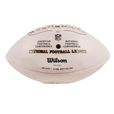 Tom Brady Autographed White Panel Wilson NFL Football Patriots Signed w/JSA COA