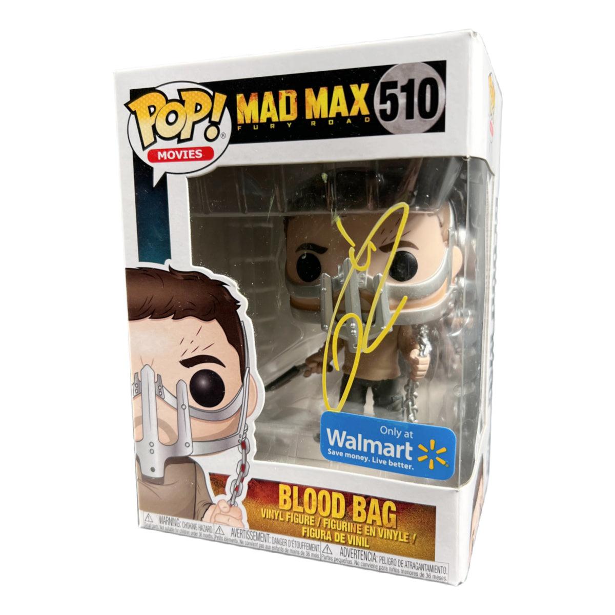 Tom Hardy Signed Funko POP Mad Max Blood Bag Walmart EX Autographed JSA COA