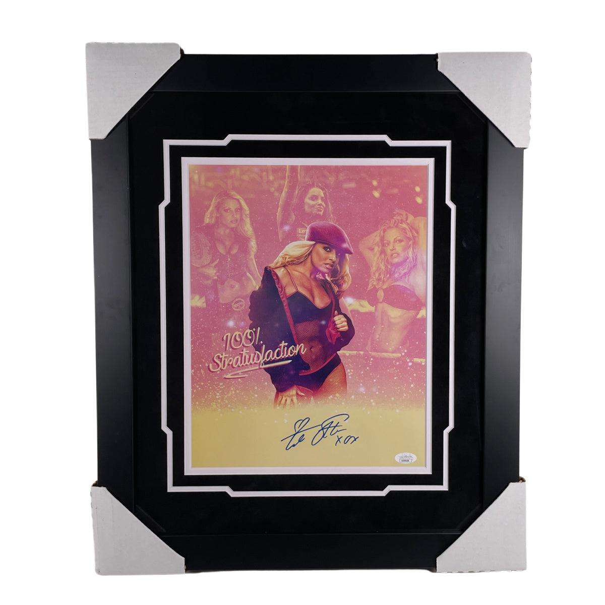 Trish Stratus Custom Framed Signed 11x14 Photo WWE HOF JSA COA