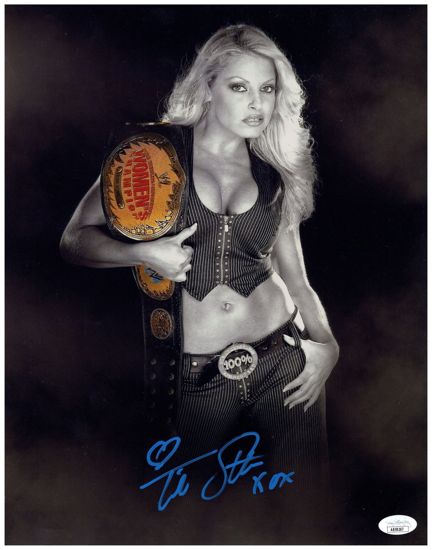 Trish Stratus Signed 11x14 Photo WWE Womans Champion Autographed JSA COA 5
