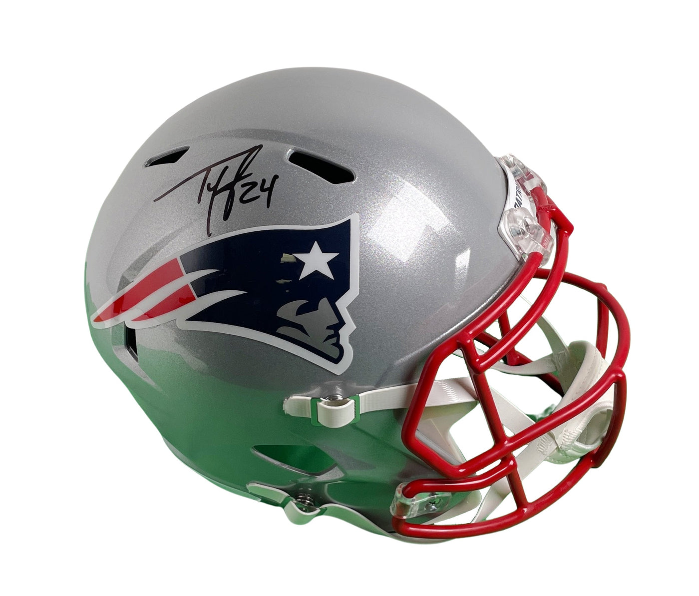 Ty Law Signed New England Patriots Full Size Speed Rep Helmet BAS COA