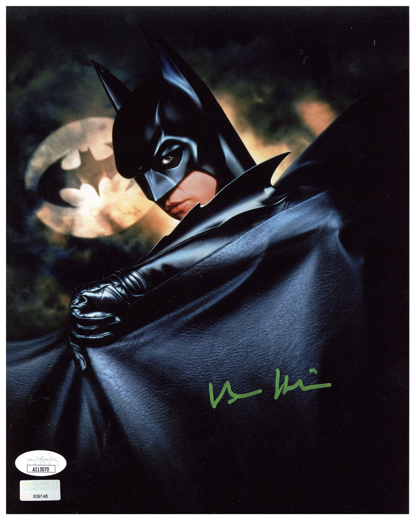 VAL KILMER SIGNED 8X10 PHOTO BATMAN FOREVER - AUTOGRAPHED JSA COA