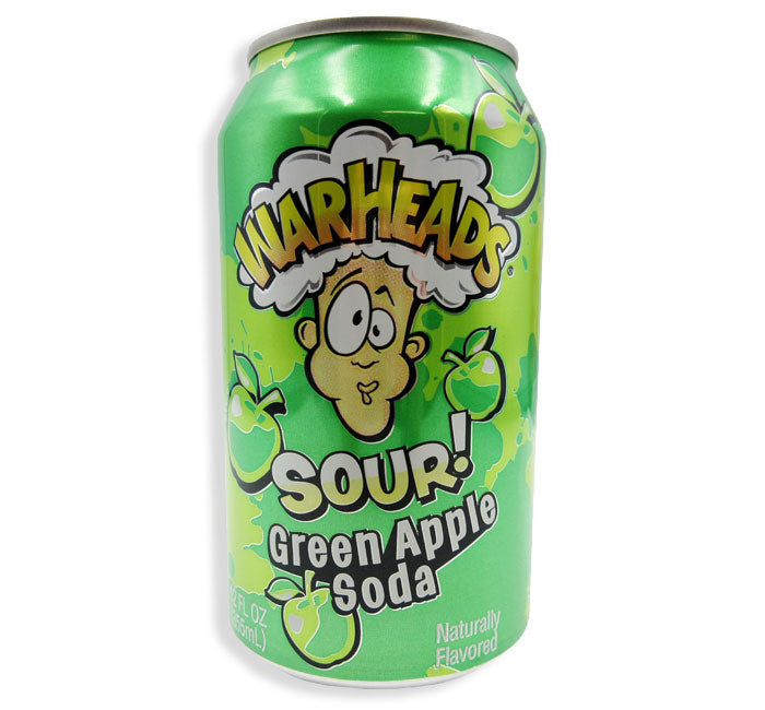 Warheads Soda Can, 1 Can (Green Apple)