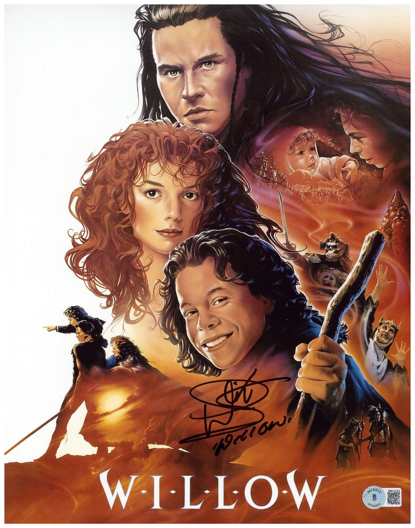 Warwick Davis Signed 11x14 Photo Willow Autographed BAS COA.