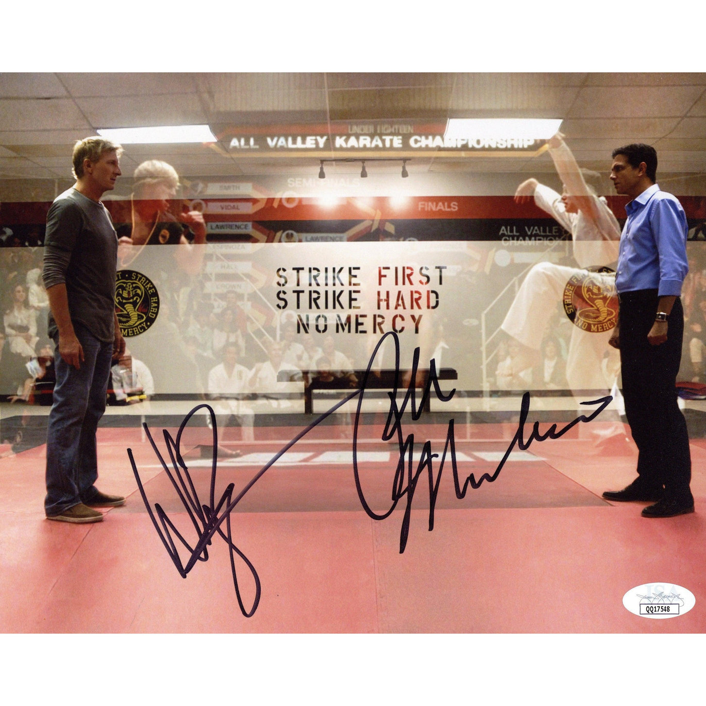 William Zabka & Ralph Macchio Autographed 8x10 Photo Cobra Kai Karate Kid JSA COA