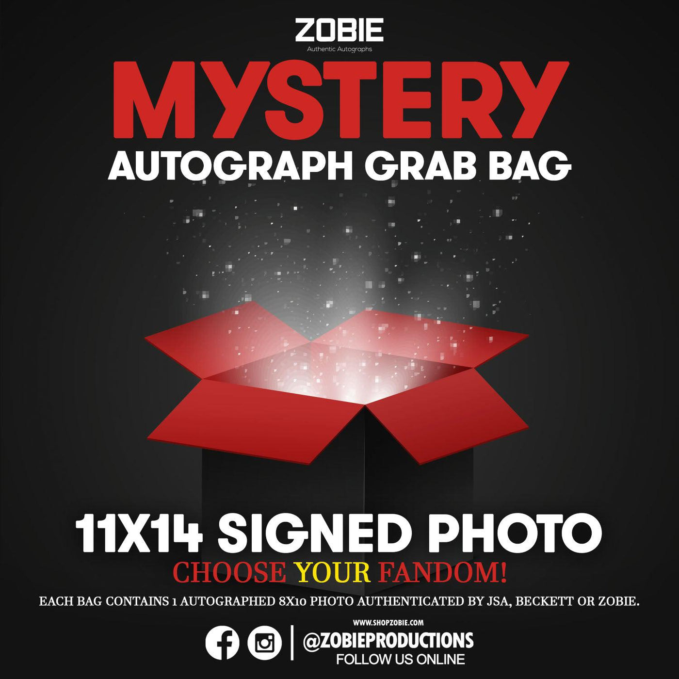 Zobie Mystery Autograph Grab Bag - 11x14 Photo